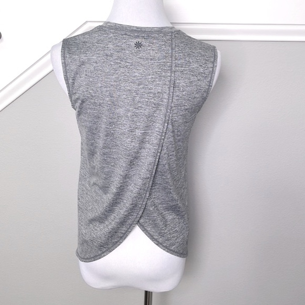 Athleta UPF Heathered Gray Crossover Back Sunlover Tank - Picture 4 of 6